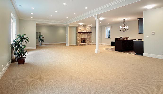 Clean carpet in a living room