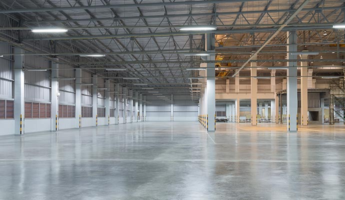 Clean warehouse floor