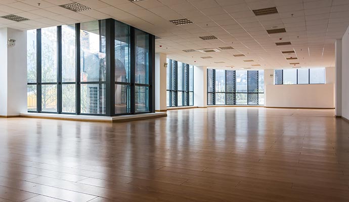 Cleaned commercial floor