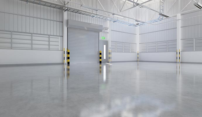 Cleaned industrial warehouse