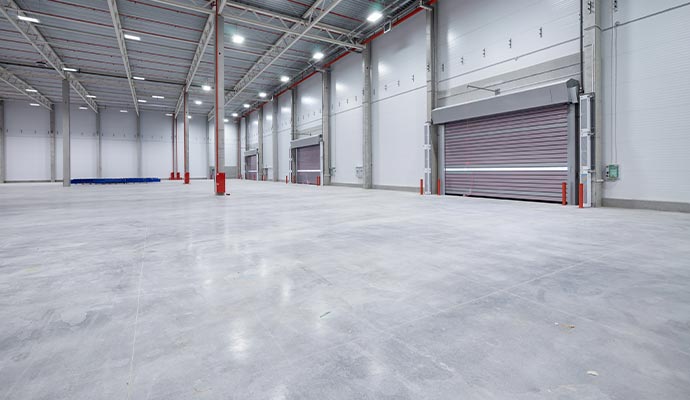 Industrial warehouse concrete polishing