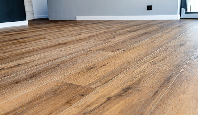 Newly installed wooden floor