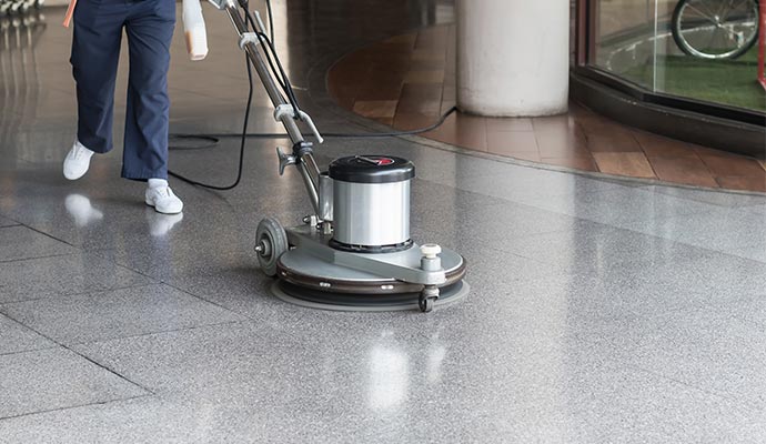 Professional cleaning commercial floor