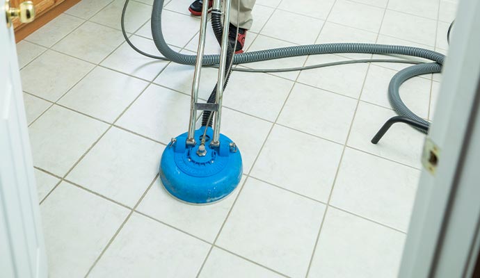 Professional cleaning tile and grout
