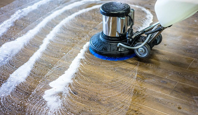 Professional dirt cleaning service from floor