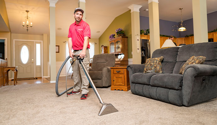 Teasdale expert cleaning carpet.