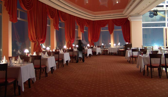 Clean carpet on the floor in the restaurant