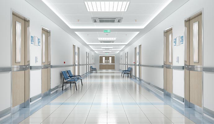 Clean hospital corridor