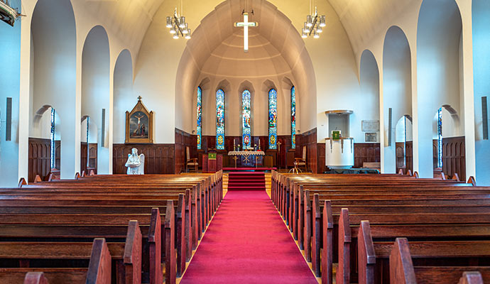 Clean interior of a church