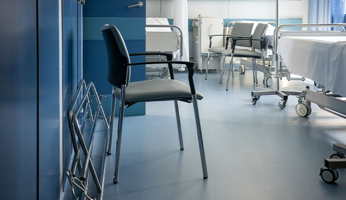 Cleaned chair in a hospital
