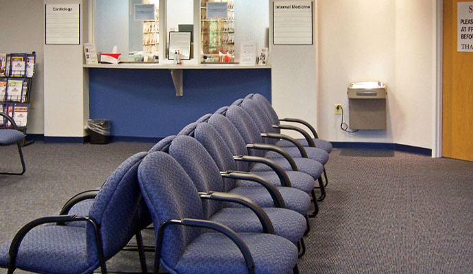 Cleaned upholstery in a hospital