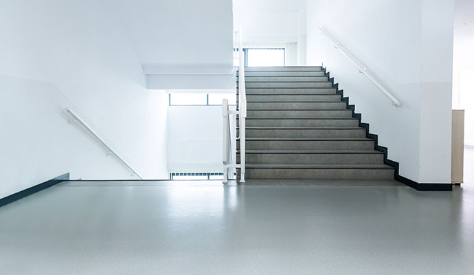 Concrete floor in a college