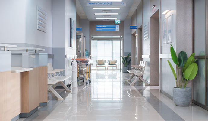 Hospital hallway interior