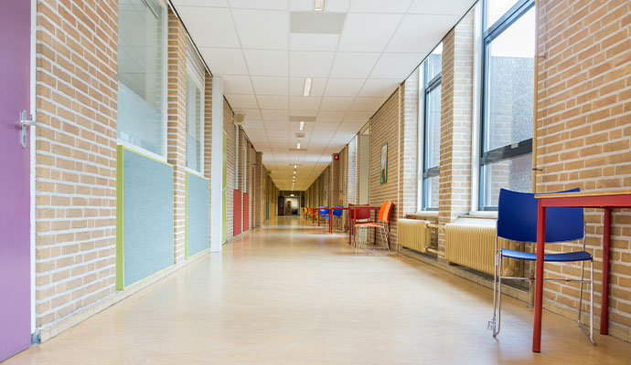 School hallway interior