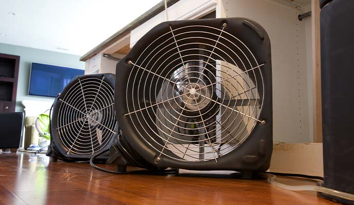 Two air movers for drying