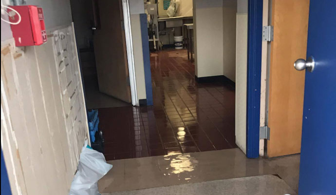Water damaged floor.