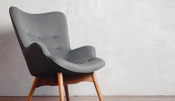 Gray color accent chair