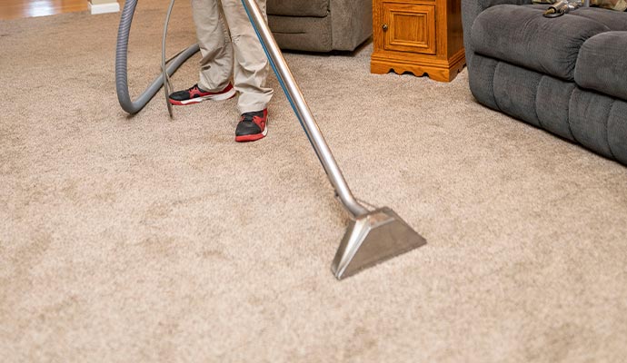 Professional carpet vaccuming