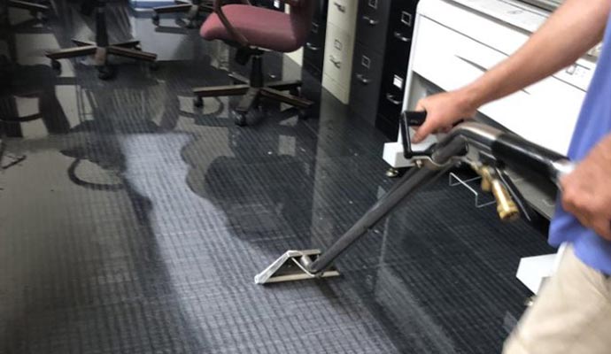 A professional cleaning carpet with advanced equipment