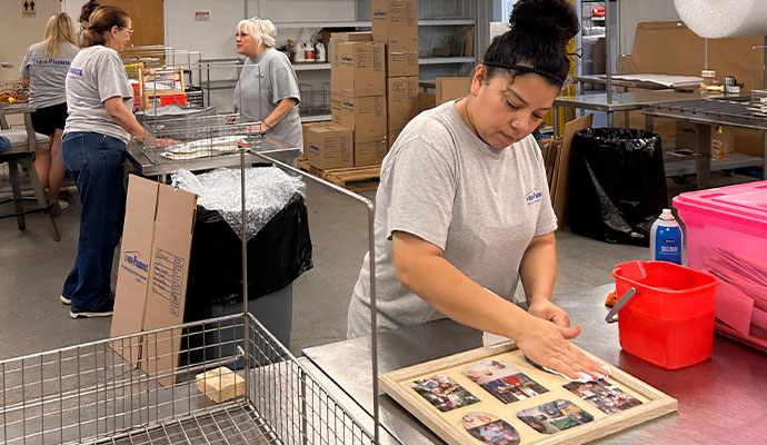 Professional team restoring content