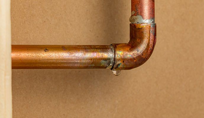 Pipe leaking water
