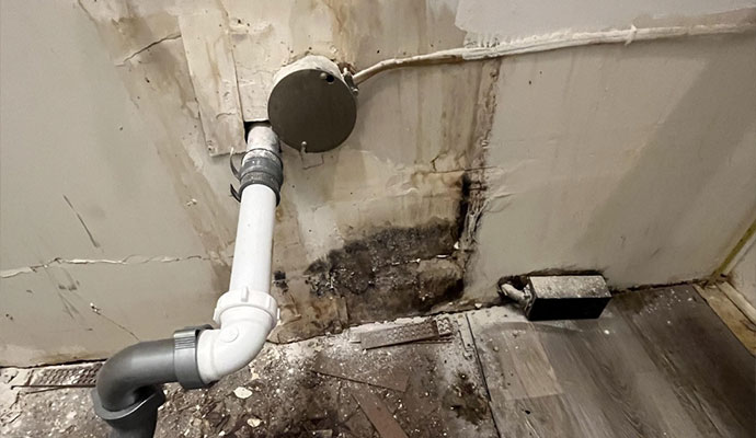 Plumbing leak damage restoration.