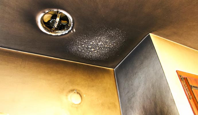Smoke damaged ceiling