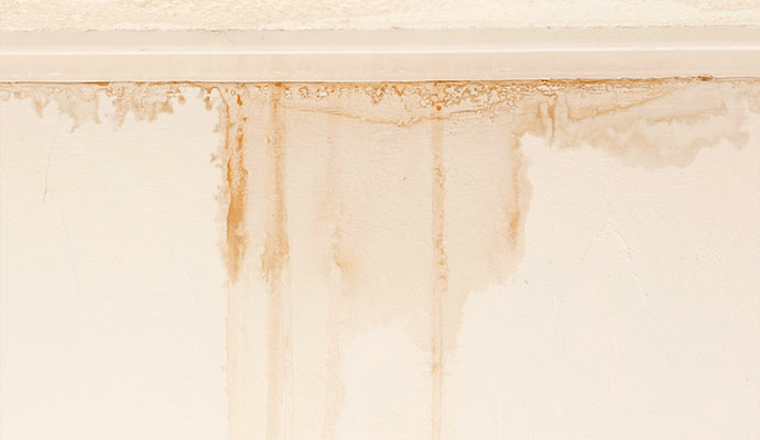 Visible water stain in drywall