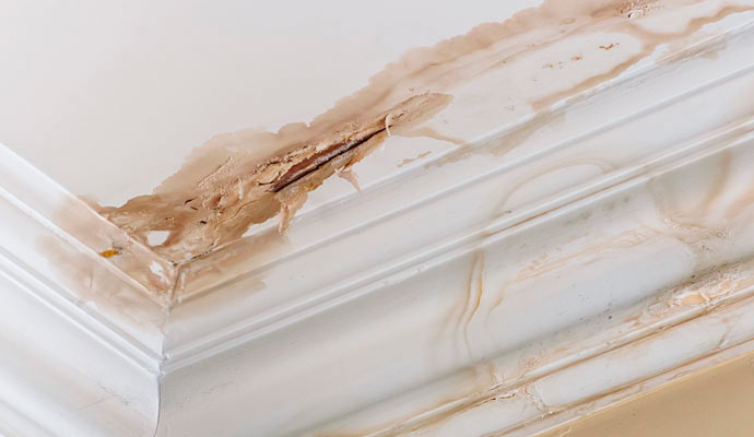 Water damaged ceiling.