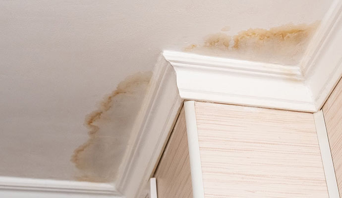 Water stained ceiling