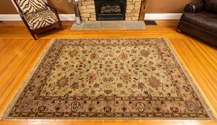 A beautiful rug placed on the floor