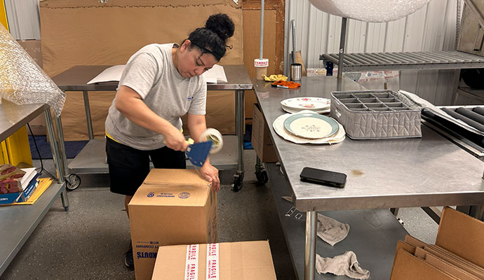 Specialty cleaning contents pack out service.