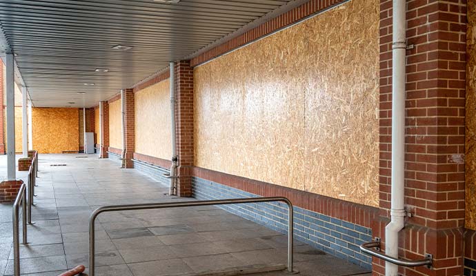 Boarded up property