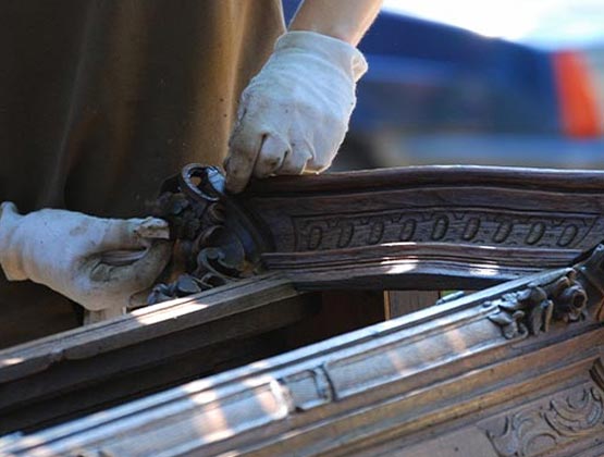Professional performing content cleaning services