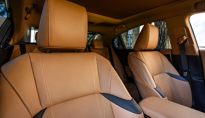 Leather seats in a car