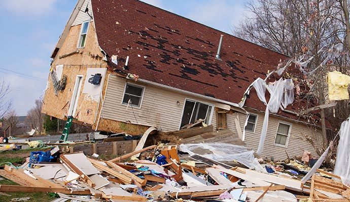 House severely damaged by storm